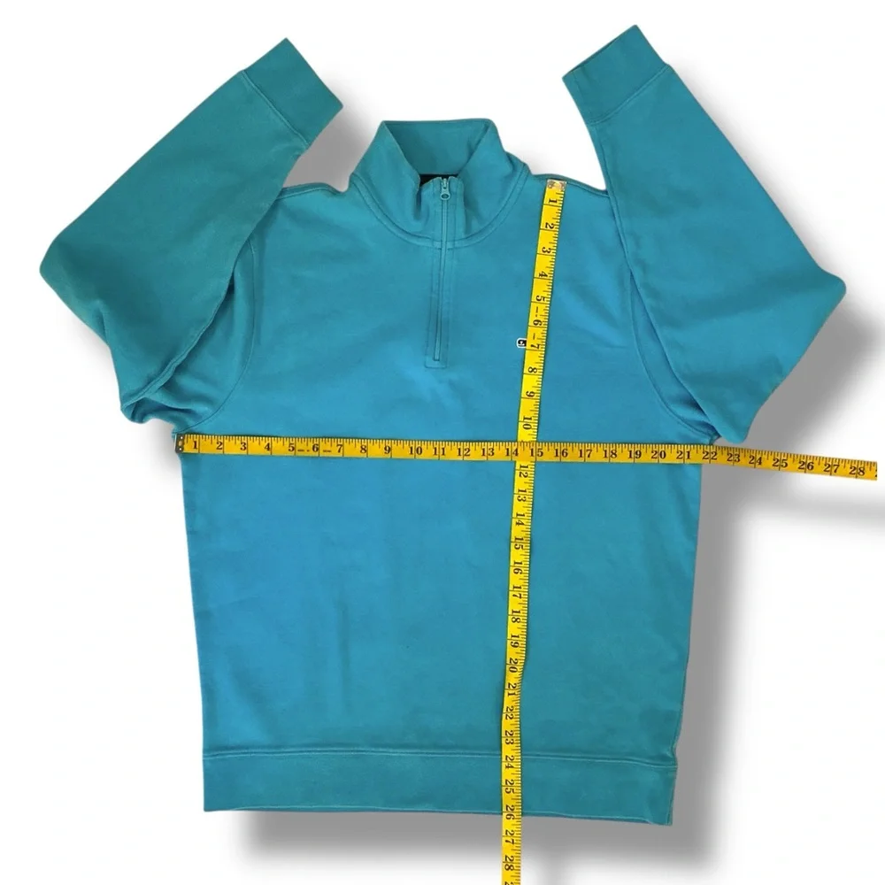 Vineyard Vines Men's Saltwater Aqua Teal Blue Zip-Up Sweater Sweatshirt Medium - Picture 5 of 15